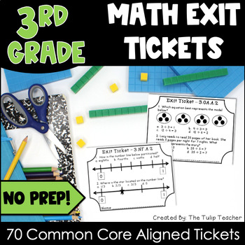 Preview of 3rd Grade Math Exit Tickets Assessments or Exit Slips