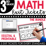 3rd Grade Math Exit Tickets | Math Assessments Bundle | Pr