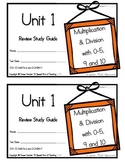 3rd Grade Math Expressions Review Study Guide: Unit 1- Mul