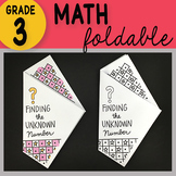 3rd Grade Math Finding the Unknown Number Foldable