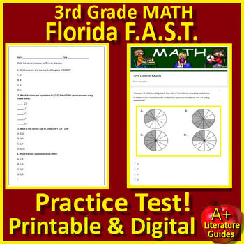 Preview of 3rd Grade Math Florida FAST PM3 Practice Test Simulation Florida BEST Digital