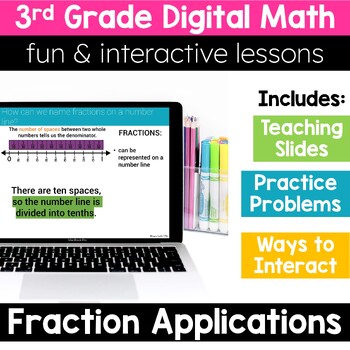 Preview of 3rd Grade Math Fractions 3.NF.1 3.NF.2 3.NF.3 Digital Math Activities