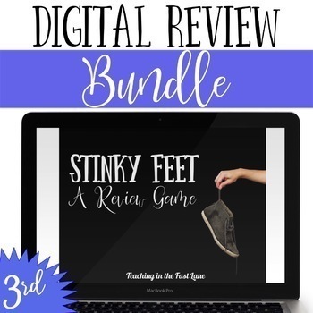 Preview of 3rd Grade Math Game Bundle - Stinky Feet Review Math Games - Test Prep Games