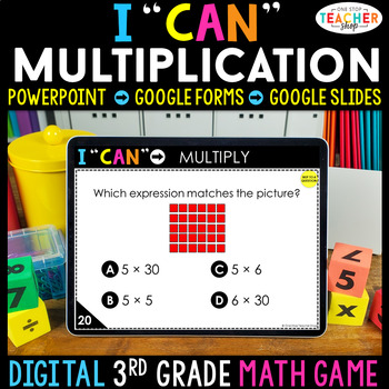 Preview of 3rd Grade Math Game DIGITAL | Multiplication | Distance Learning