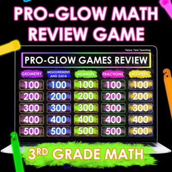 Preview of GLOW DAY 3rd Grade Math Game | Interactive Test Prep | Spiral Review