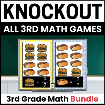 Preview of 3rd Grade Math Games - 3rd Grade Math Review - Knockout BUNDLE
