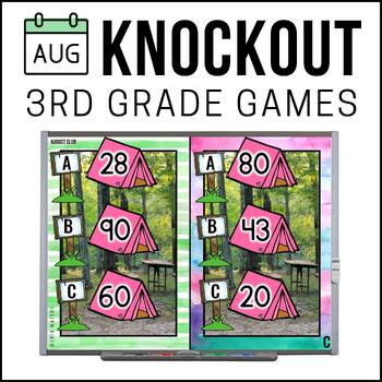 Preview of 3rd Grade Math Games for August - Rounding Games - Addition Facts Games