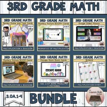 Preview of 3rd Grade Math Games Bundle 3.OA.1-9