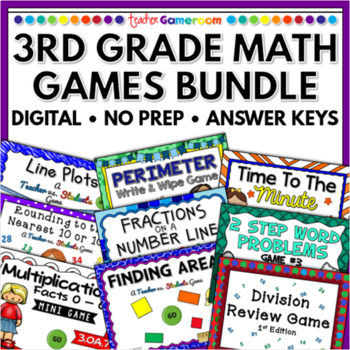 Preview of 3rd Grade Math Games Bundle