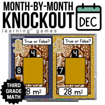 Preview of 3rd Grade Math Games - December Math Games - Winter Holidays Knockout + More!