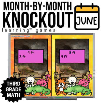 Preview of 3rd Grade Math Games - June Math Games - Summer Knockout Games