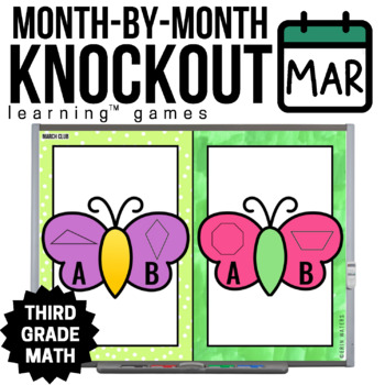 Preview of 3rd Grade Math Games - March Math Games - Spring Knockout Games