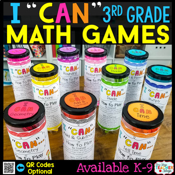 Preview of 3rd Grade Math Games BUNDLE - Math Centers & Math Test Prep Review