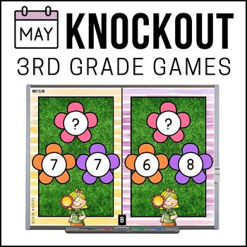 Preview of 3rd Grade Math Games for May - Knockout - Measurement - Line Plots - More!
