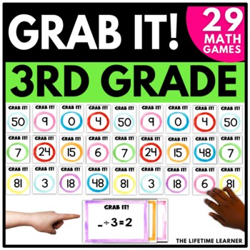 Preview of 3rd Grade Math Games Bundle | Third Grade Grab It Math Centers