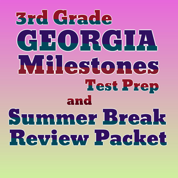 Preview of 3rd Grade Math Georgia Milestones Test Prep and Summer Break Packet BUNDLE