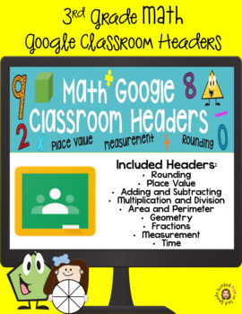 Preview of 3rd Grade Math Google Classroom Headers FREEBIE