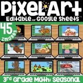 3rd Grade Math Seasonal Mystery Pixel Art  on Google Sheet