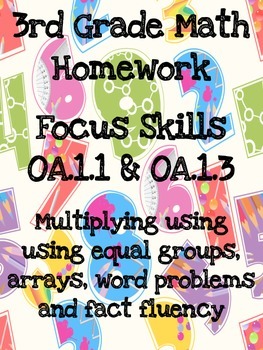 Preview of 3rd Grade Math Homework OA.1.1 & OA.1.3