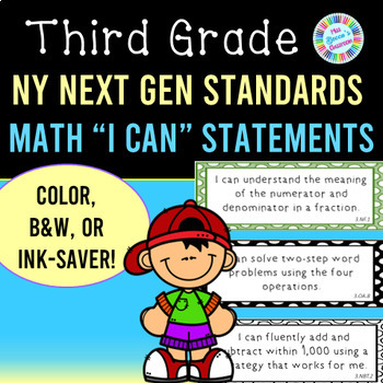 Preview of 3rd Grade Math I Can Statements - NY Next Generation Learning Standards