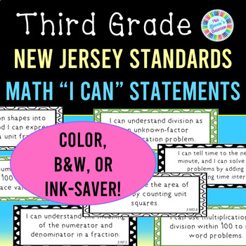 Preview of 3rd Grade Math I Can Statements | New Jersey Student Learning Standards