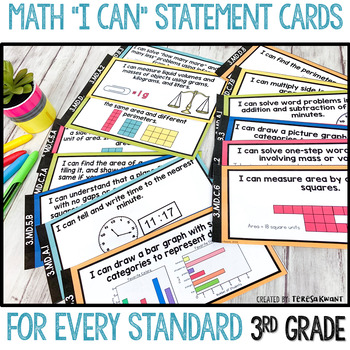 Preview of 3rd Grade Math I Can Statements for the Common Core Standards