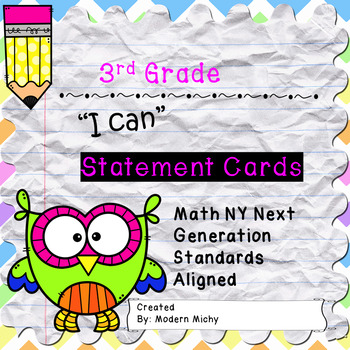 Preview of 3rd Grade Math I can Statements NY Next Generation Standards
