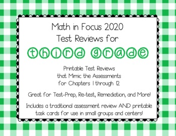 Preview of 3rd Grade Math In Focus 2020 ALL Chapter Test Reviews (Print)