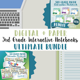 3rd Grade Math Interactive Notebook ⭐ Digital and Paper ⭐ 