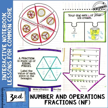 Preview of 3rd Grade Math Interactive Notebook Fractions NF