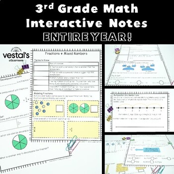 Preview of 3rd Grade Math Interactive Notes {Digital & PDF Included}