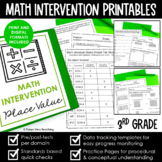 Math Intervention 3rd Grade Binder YEARLONG RTI BUNDLE | D