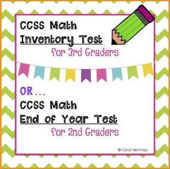 Preview of 3rd Grade Math Inventory Test {CCSS Aligned}