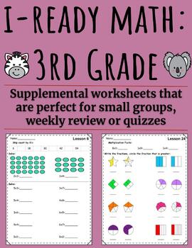 Preview of 3rd Grade Math-Iready-Full year of worksheets (101 worksheets): Units 1-6