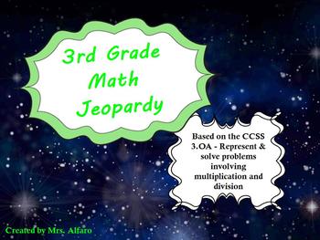 Preview of 3rd Grade Math Q&A Game ~ CCSS 3.OA Promethean/ClassFlow Outer Space Flipchart