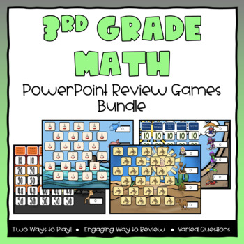 Preview of 3rd Grade Math Jeopardy Review Games Bundle