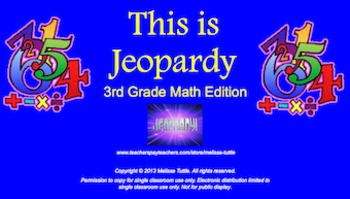Preview of 3rd Grade Math Jeopardy SMARTboard Review ~ CCSS ALIGNED!