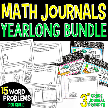 Preview of 3rd Grade Math Journals YEARLONG BUNDLE