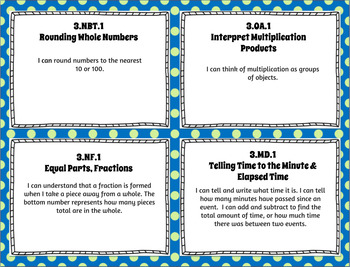 Preview of 3rd Grade Math Kid-Friendly "I CAN" Statements for Common Core State Standards