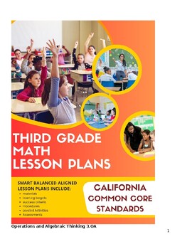 Preview of 3rd Grade Math Lesson Plans - California Common Core