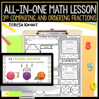 Preview of 3rd Grade Math Lesson and Activity Comparing and Ordering Fractions | PowerPoint