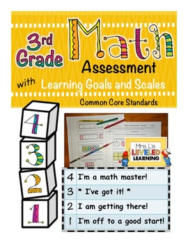 Preview of 3rd Grade Math Leveled Assessment for Differentiation Marzano Proficiency Scale