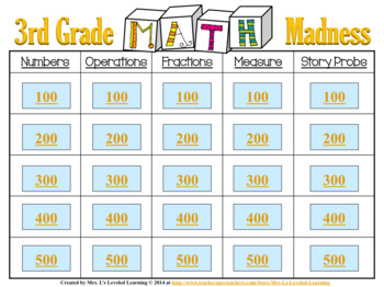 Preview of 3rd Grade Math Madness - Interactive Power Point Game
