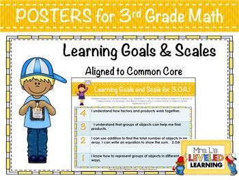 Preview of 3rd Grade Math Marzano Learning Goals and Scales for Differentiation