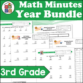 Preview of 3rd Grade Math Minutes | Full Year Bundle