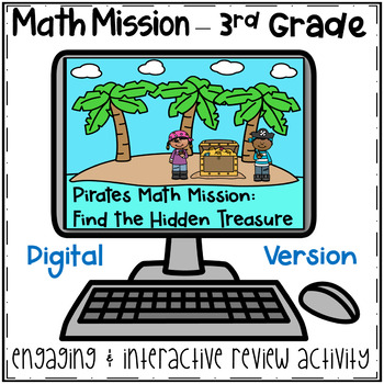 Preview of 3rd Grade Math Mission - Digital Escape Room - Pirates Addition and Sub Mystery