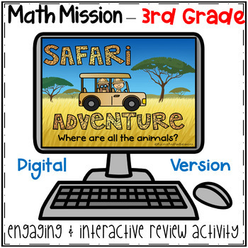 Preview of 3rd Grade Math Digital Escape Room Mystery-End of Year Review Distance Learning