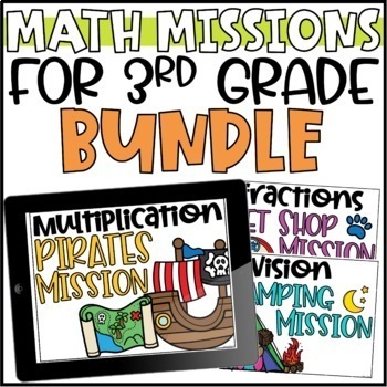 Preview of 3rd Grade Math Missions | Math Escape Rooms