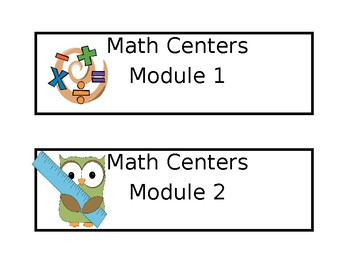 Preview of 3rd Grade Math Module labels for center bins