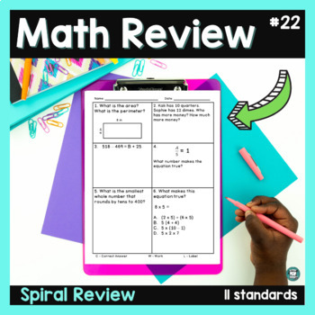 Preview of 3rd Grade Math Morning Work #22